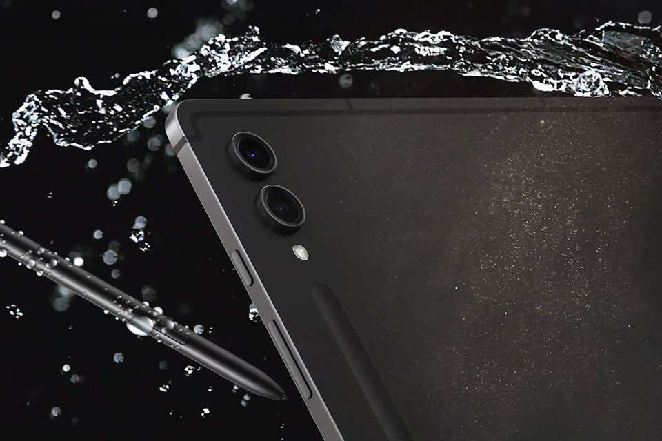 Tab S9 demonstrating water resistance capabilities.